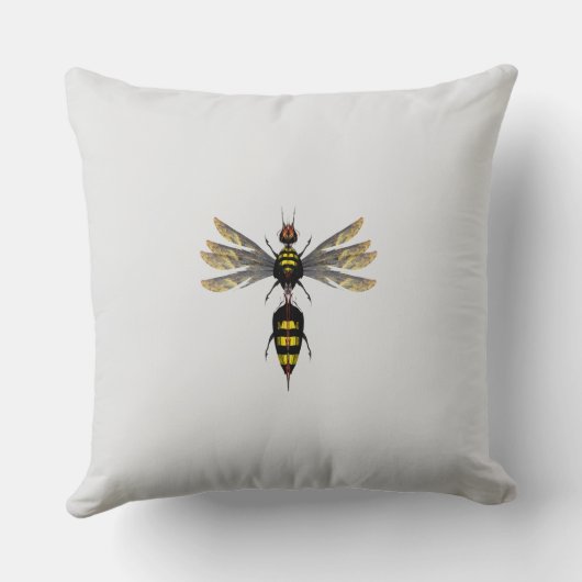 Fire Wasp – Surreal Nature Form Kussen (Achterkant)