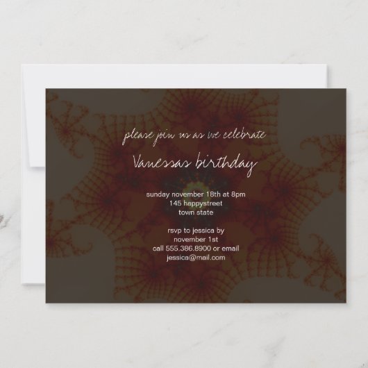 Fire Web - Fractal Art Kaart (Achterkant)