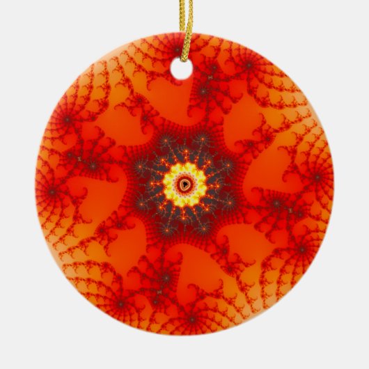 Fire Web - Fractal Art Keramisch Ornament (Voorkant)