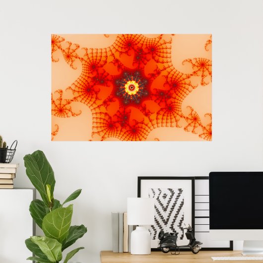 Fire Web - Fractal Art Poster (Thuiskantoor)