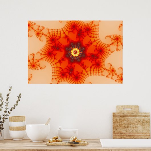Fire Web - Fractal Art Poster (Keuken)