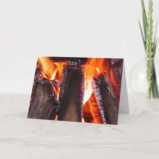 Fire White Greeting Card Feestdagen Kaart (Voorkant)