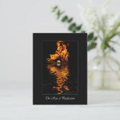 Fire & White Rose Flower Romance Briefkaart (Staand voorkant)