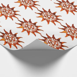 Fire Wicca Sun & Pentacle Cadeaupapier