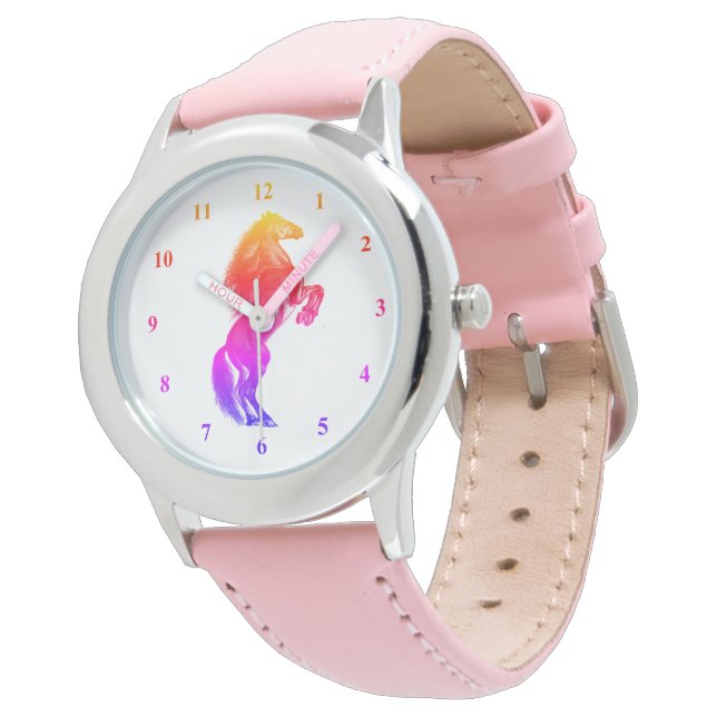 Fire Wild Horse Watch - regenboogkleuren Horloge (Gekanteld)