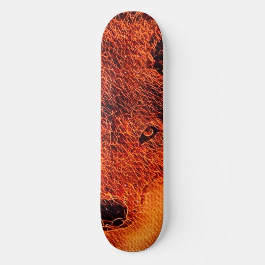 Fire Wolf Airbrush Element Custom Pro Park Board Skateboard (Voorkant)