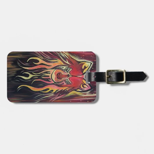 Fire Wolf Bagagelabel (Voorkant horizontaal)