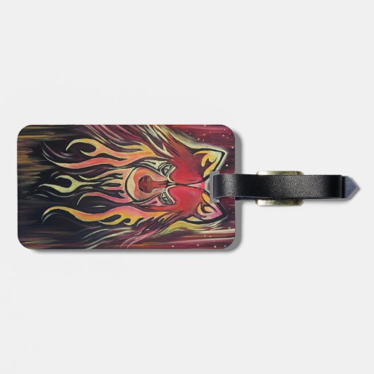 Fire Wolf Bagagelabel (Achterkant horizontaal)