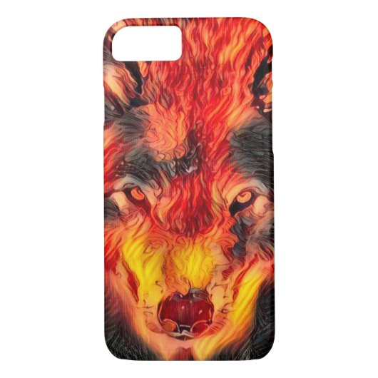 Fire Wolf Djinn Fantasy Art Apple iPhone 7 Hoesje (Achterkant)
