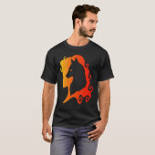 Fire Wolf Spirit Animal Guide Pagan Wicca T-shirt (Voorkant volledig)