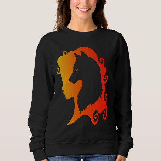 Fire Wolf Spirit Animal Guide Pagan Wicca Trui (Voorkant)
