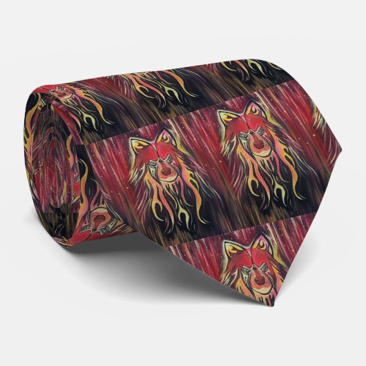 Fire Wolf Stropdas (Opgerold)