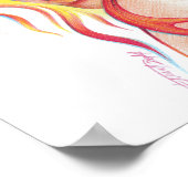 Fire Woman Surreal fantasy Portrait drawing art Poster (Hoek)