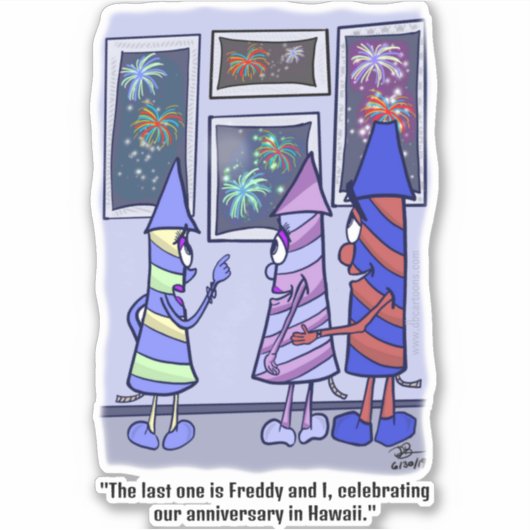 Fire Works Custom-Cut Sticker (Voorkant)