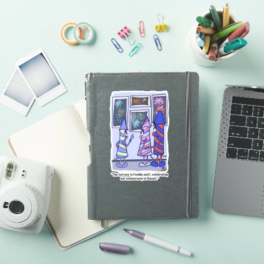 Fire Works Custom-Cut Sticker (iPad Cover)