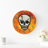 Fire-y schedel met cijfers gemaakt van Botten Grote Klok (Huis)