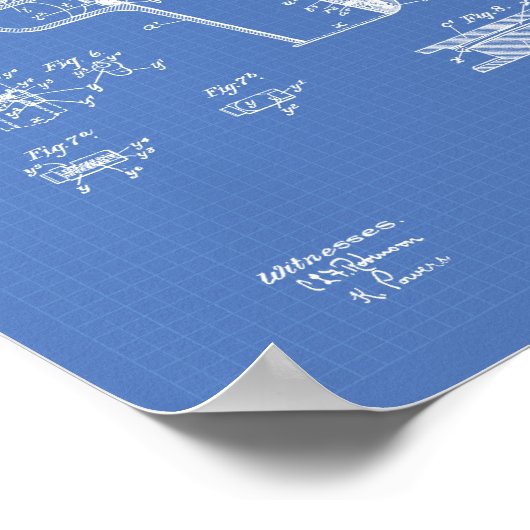 Firearm 1911 Patent Art Blueprint Poster (Hoek)