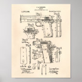 Firearm 1913 Patent Art Old Peper Poster (Voorkant)