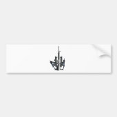 Firearm Middle Finger Bumpersticker (Voorkant)
