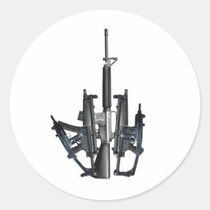Firearm Middle Finger Ronde Sticker