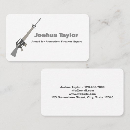 FireArms Pistool Store Visitekaartje (Voorkant / Achterkant)
