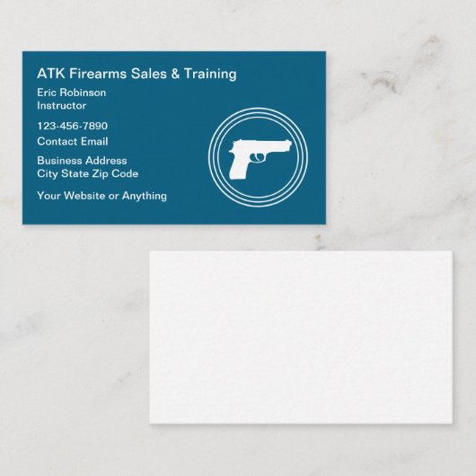 Firearms Range And Safety Training Visitekaartje (Voorkant / Achterkant)