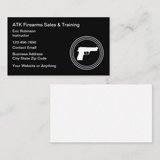 Firearms Range And Safety Training Visitekaartje (Voorkant / Achterkant)