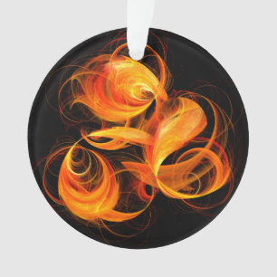 Fireball Abstract Art Acrylcirkel Ornament
