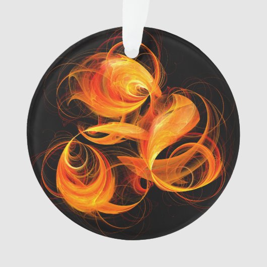 Fireball Abstract Art Acrylcirkel Ornament (voorkant)