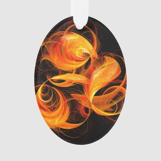 Fireball Abstract Art Acryloval Ornament (voorkant)