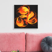 Fireball Abstract Art Black en White Canvas Afdruk (Insitu (Woonkamer))