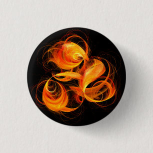 Fireball Abstract Art Button (rond)