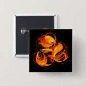 Fireball Abstract Art Button (vierkant) (Voorkant /achterkant)