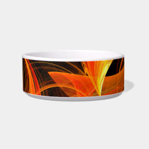 Fireball Abstract Art Cat Bowl Voerbakje