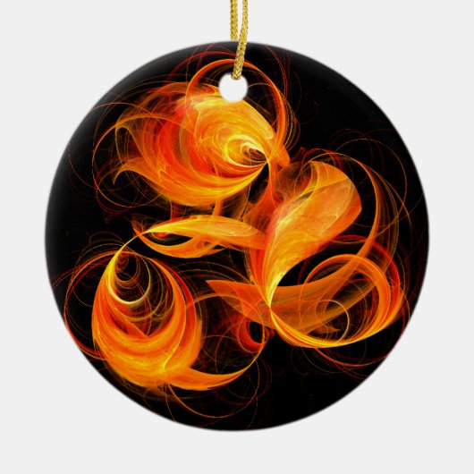 Fireball Abstract Art Circle Ornament (Voorkant)