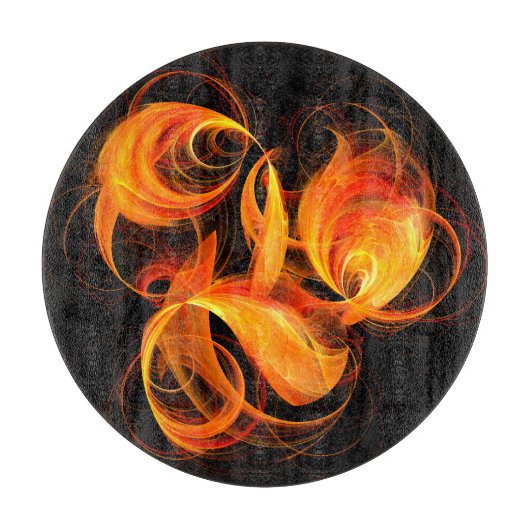 Fireball Abstract Art Cirkel Snijplank (Voorkant)