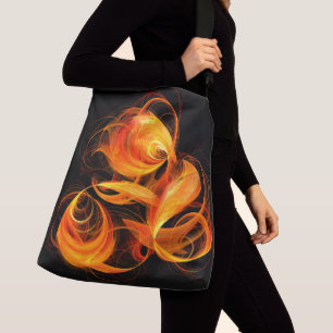 Fireball Abstract Art Cross Body Crossbody Tas