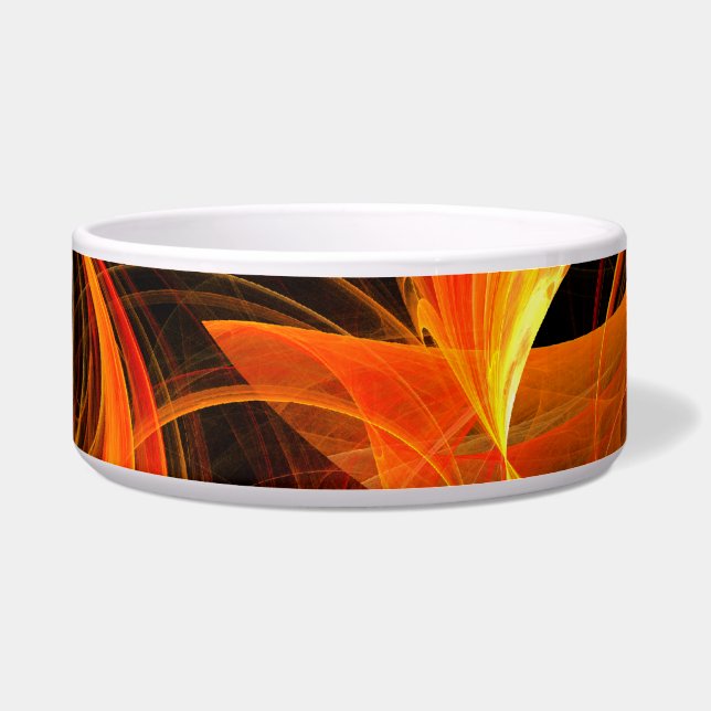 Fireball Abstract Art Dog Bowl Voerbakje (Voorkant)