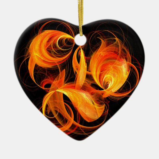 Fireball Abstract Art Heart Ornament (Voorkant)