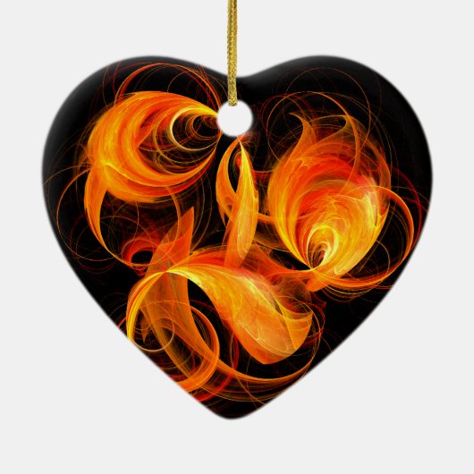 Fireball Abstract Art Heart Ornament (Achterkant)