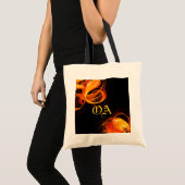 Fireball Abstract Art Monogram Bag Tote Bag (Voorkant (product))
