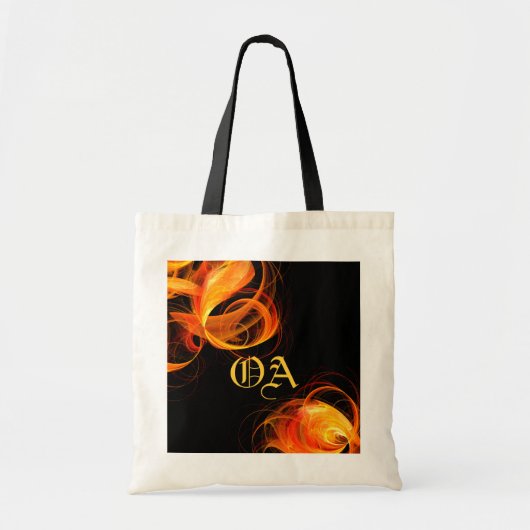 Fireball Abstract Art Monogram Bag Tote Bag (Voorkant)