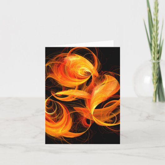 Fireball Abstract Art Note Card Kaart (Voorkant)