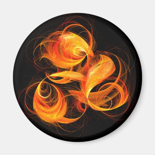 Fireball Abstract Art Round Magnet (Voorkant)
