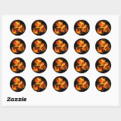 Fireball Abstract Art Round Sticker (Vel)