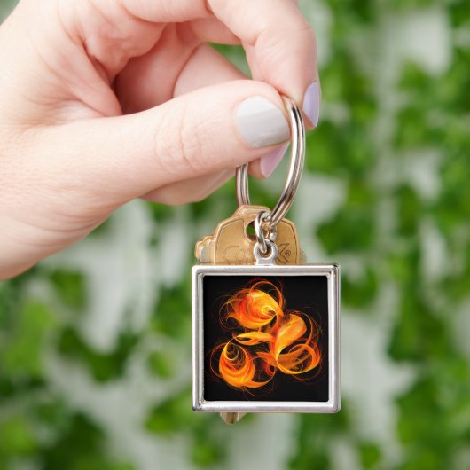 Fireball Abstract Art Small Sleutelhanger (Hand)