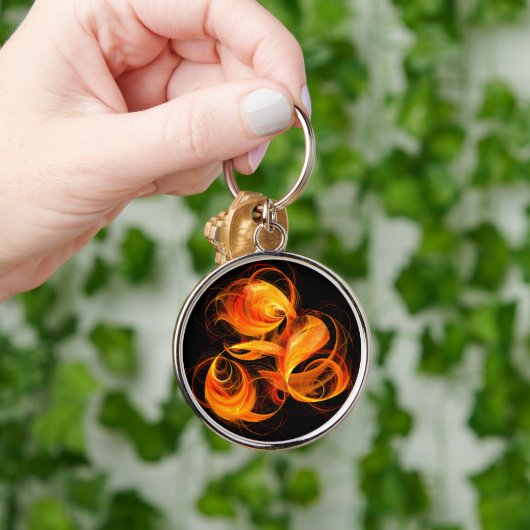 Fireball Abstract Art Small Sleutelhanger (Hand)