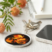 Fireball Abstract Art Small Sleutelhanger (Zijkant)