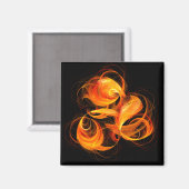 Fireball Abstract Art Square Magnet (Voorkant / Achterkant)