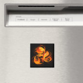 Fireball Abstract Art Square Magnet (Insitu (Vaatwasser))